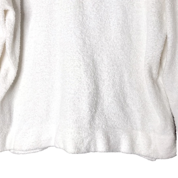 Large Winter White Knix Cozzzy Crew Top Pullover Fuzzy Shirt Lounge Plush - Picture 4 of 14